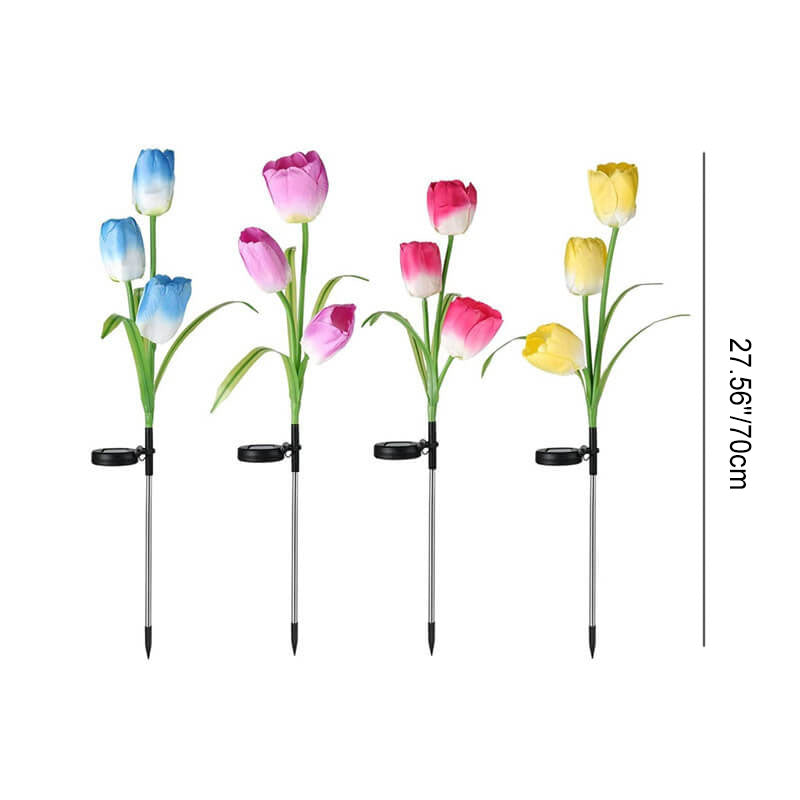 Solar LED Tuinlamp met Tulp Design – Roze/Paars/Blauw/Geel – (1 LED)