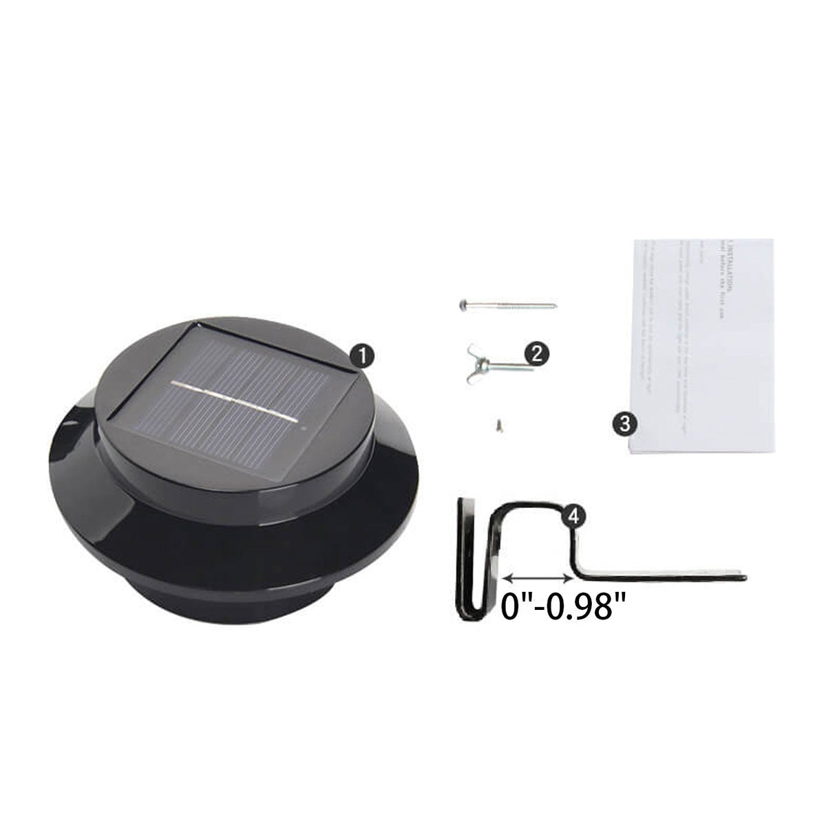 Industriële Solar Wandlamp – Zwart/Wit – Weerbestendig Buitenlicht