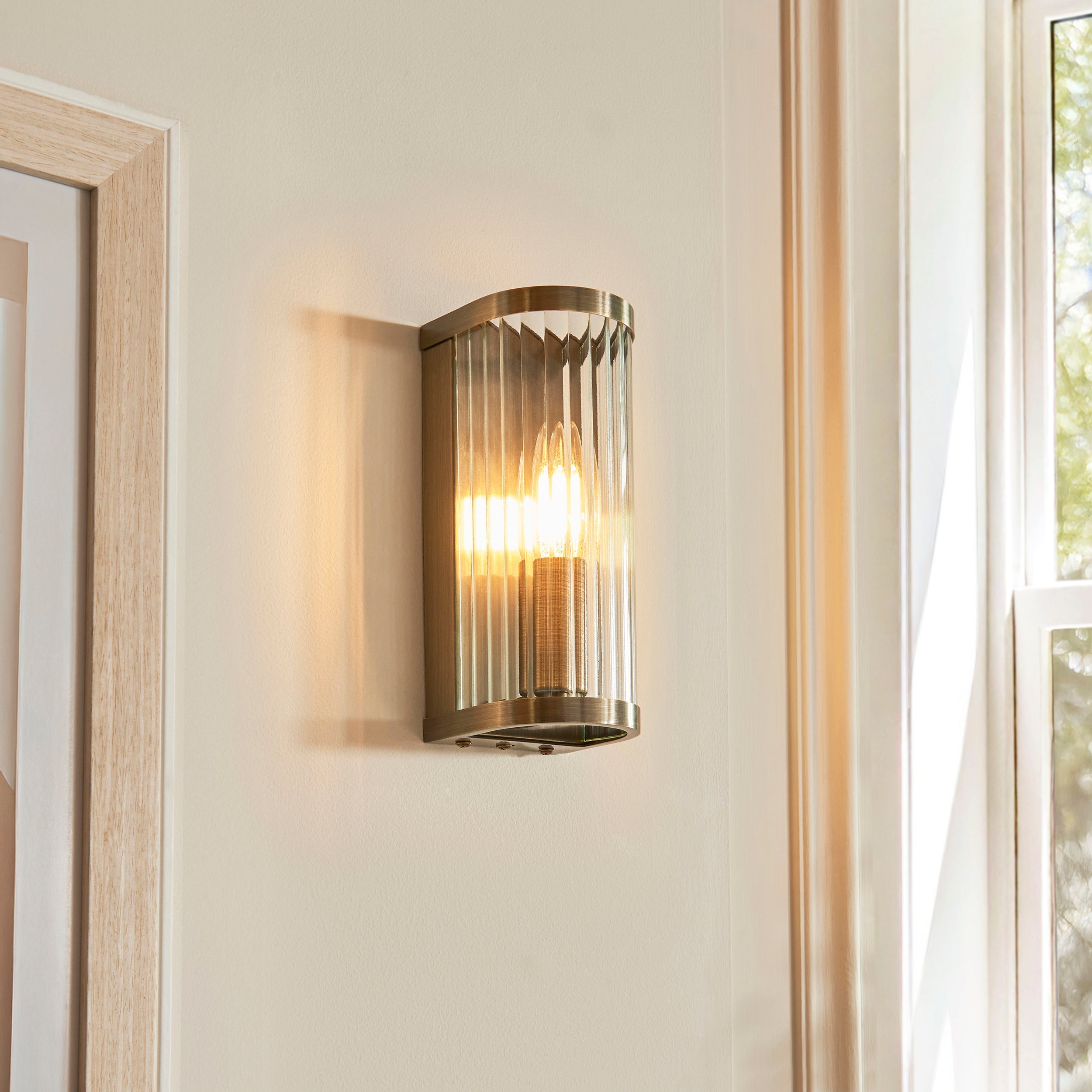 Ridgeton Ribbed Glass Wall Light