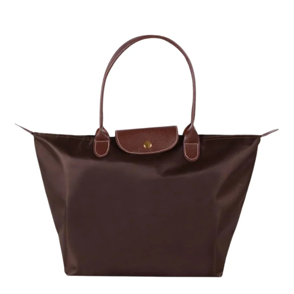 Coffee Tote Bag with Leather Accents