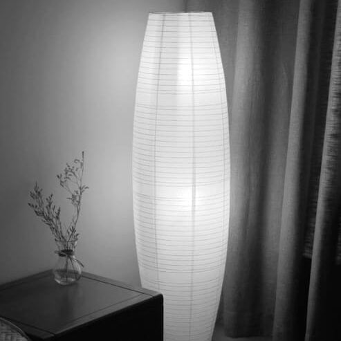 Rice Paper Floor Lamp 137 cm | Cotton Paper Column, 2 Light | Tri Colour Nordic Standing Lamp for Living Room and Bedroom