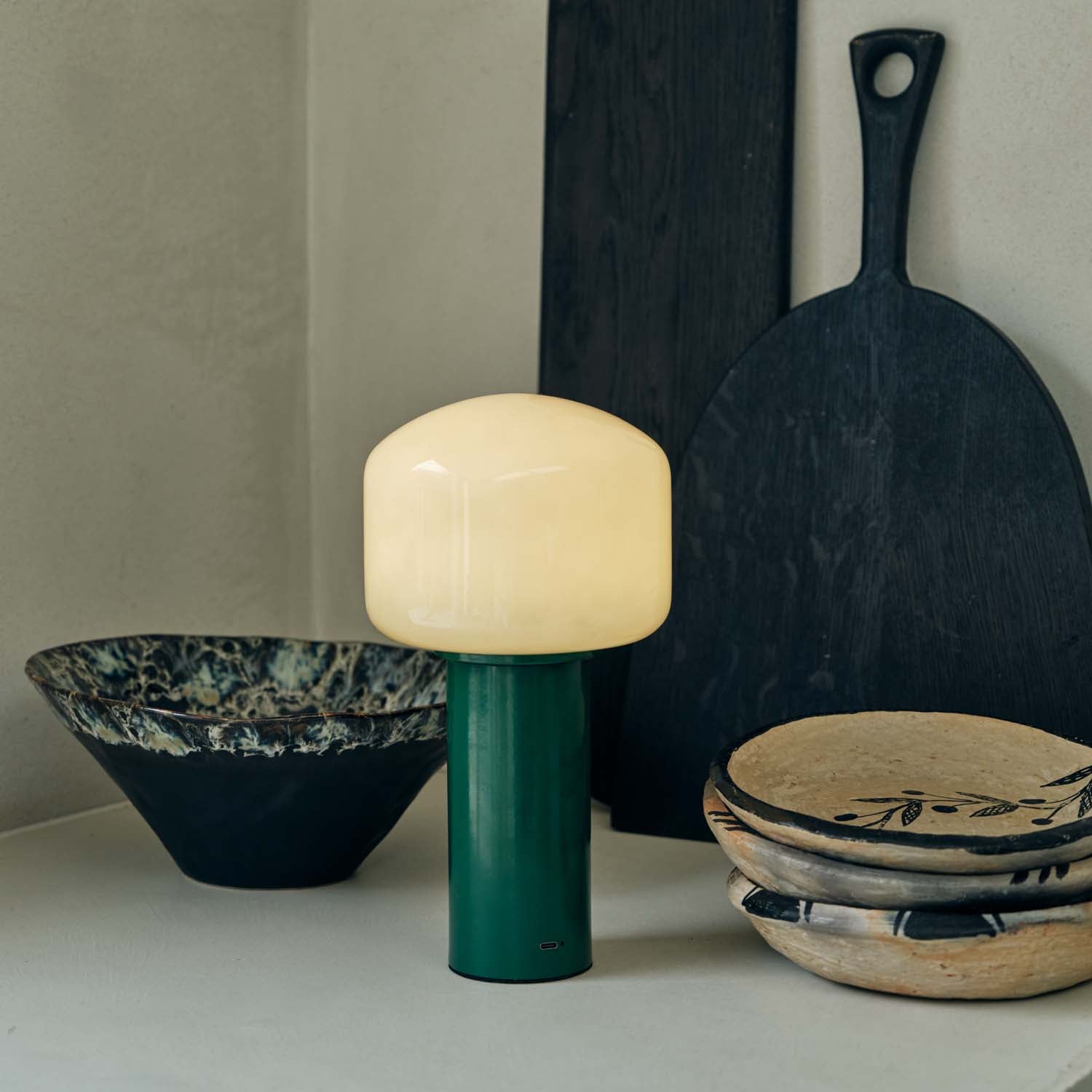 Hudson Portable Table Lamp, Green