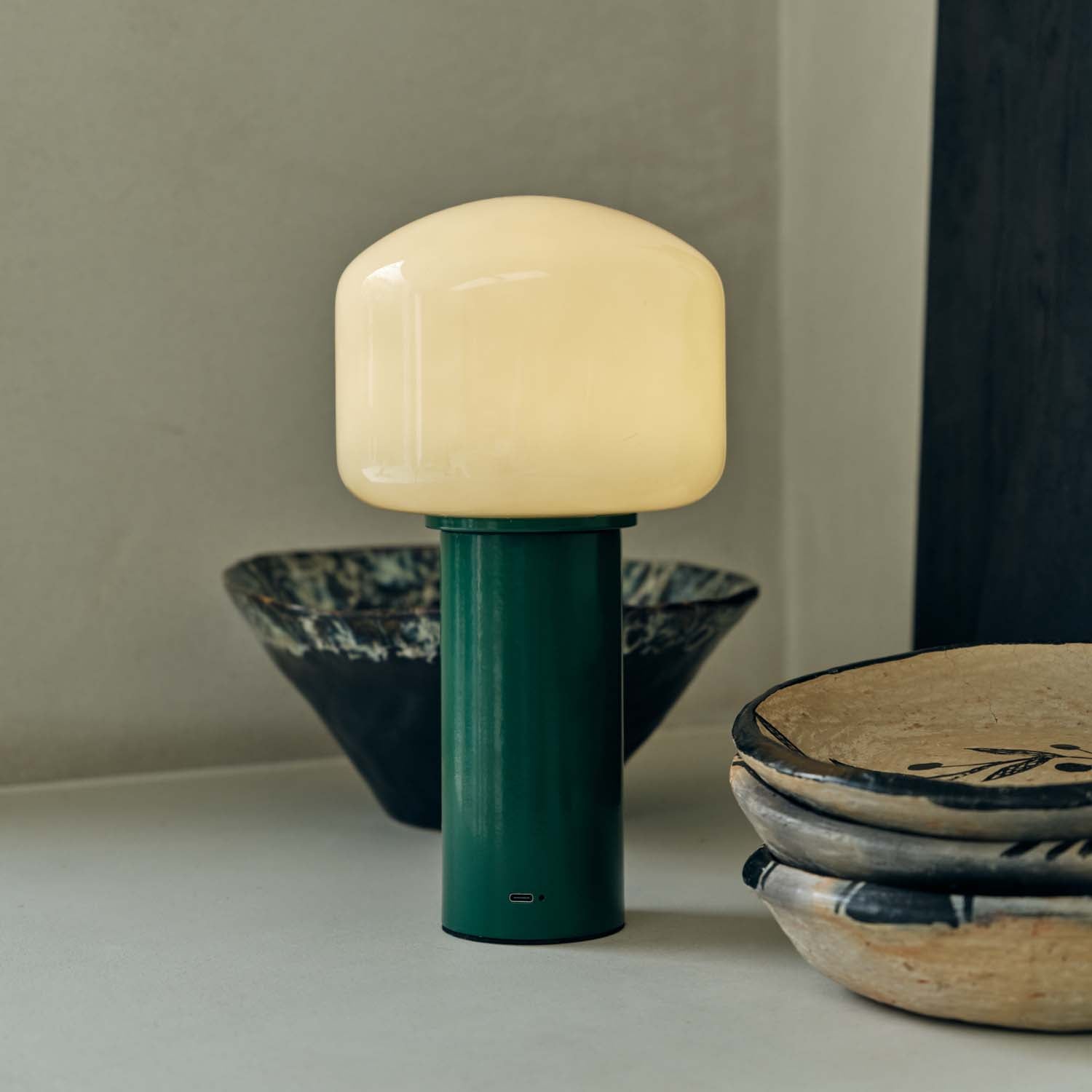 Hudson Portable Table Lamp, Green