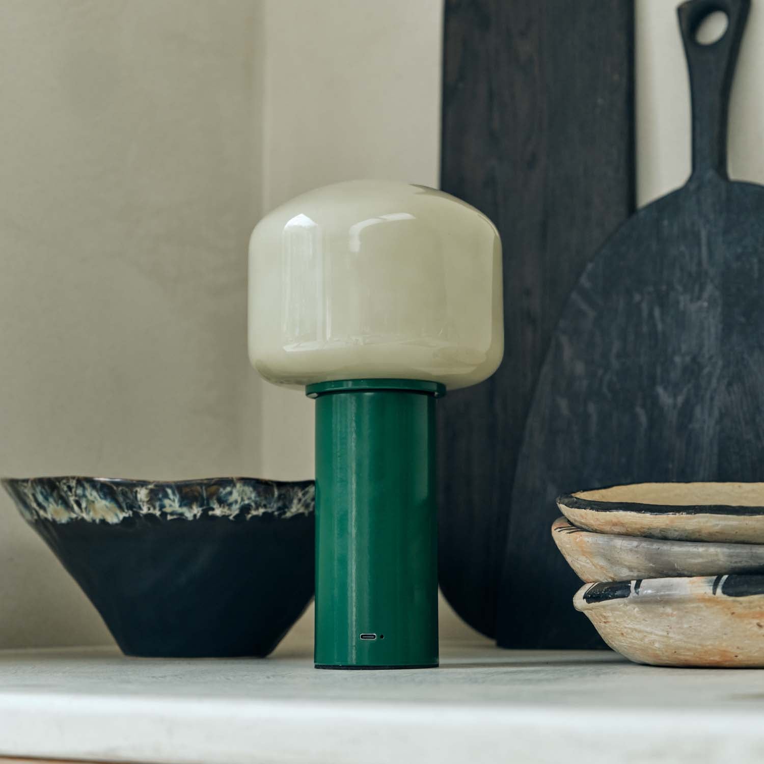 Hudson Portable Table Lamp, Green