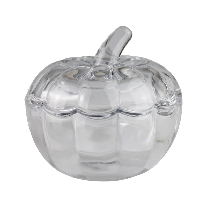 Glass Pumpkin Jar Tempered Glass Clear Decorative Container