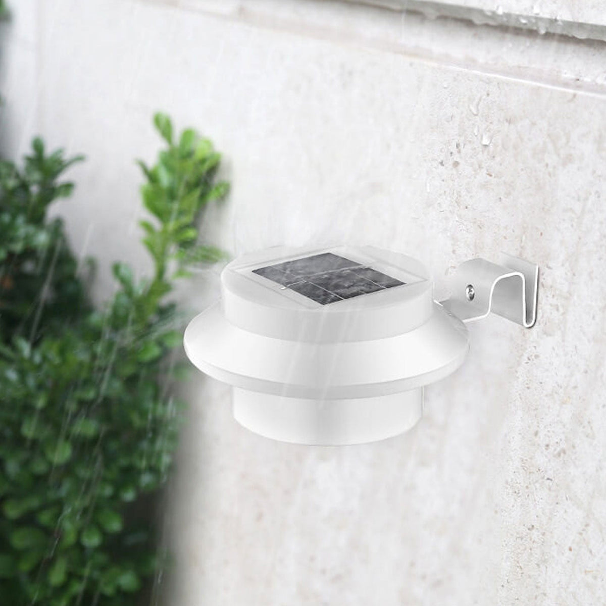 Industriële Solar Wandlamp – Zwart/Wit – Weerbestendig Buitenlicht