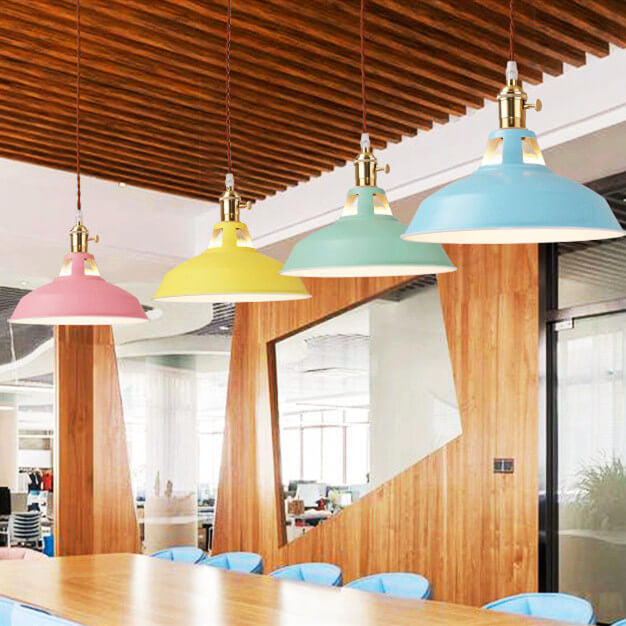 Barn Shade Pendant Light | Industrial Coloured Metal