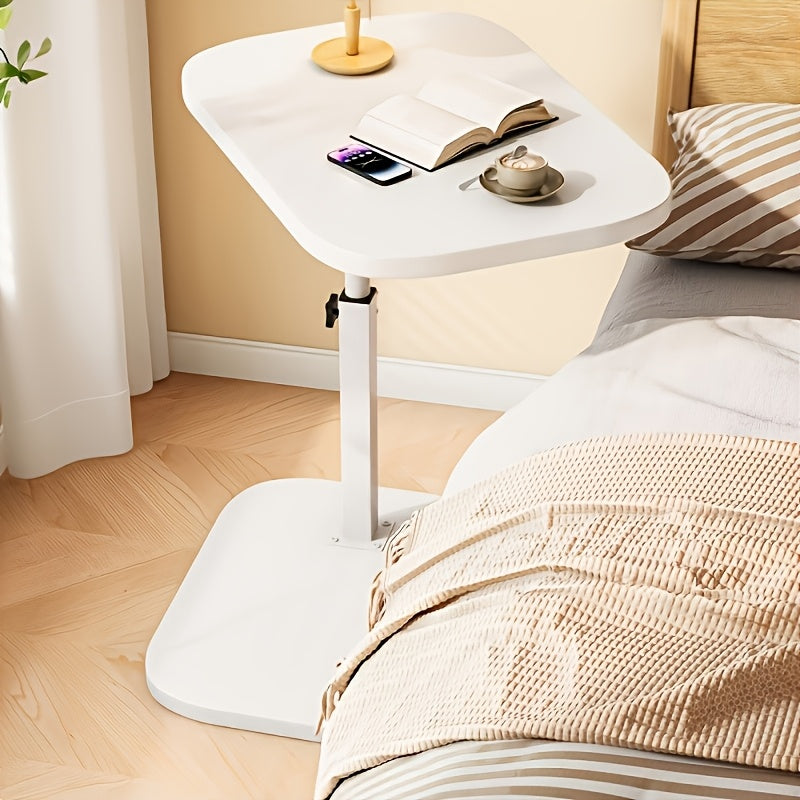 Adjustable side table with rectangular top