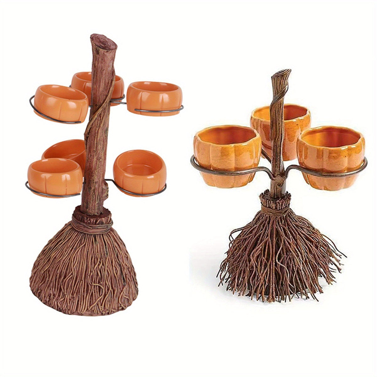 Halloween Serving Bowls Broomstick Design Seasonal Table Decor