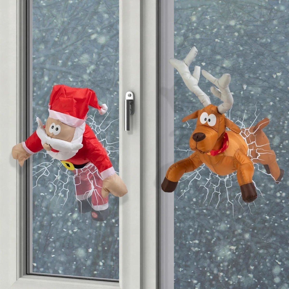 Sound-Activated Christmas Window Crash Decoration