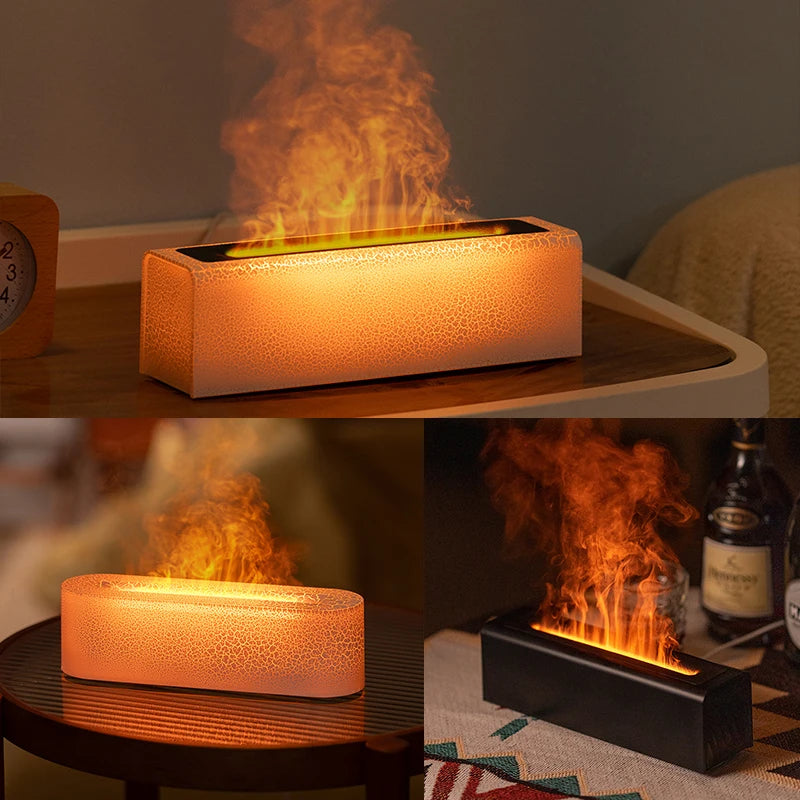 Aroma Diffuser with RGB Flame Light and Ultrasonic Humidifier