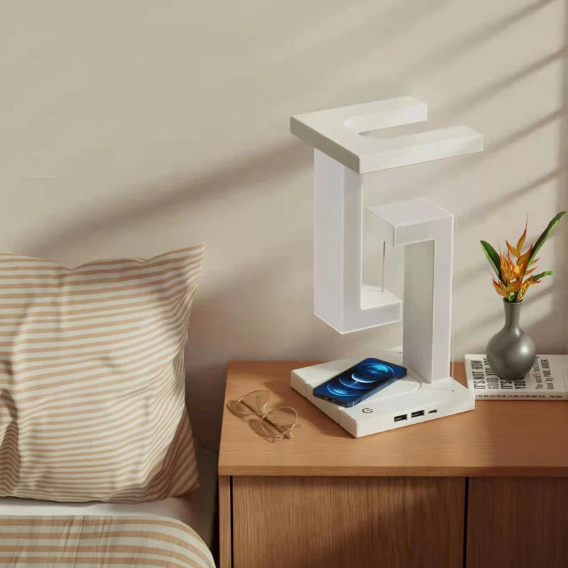 Floating Wireless Charger Lamp with Levitating Design and 10W Wireless Charging