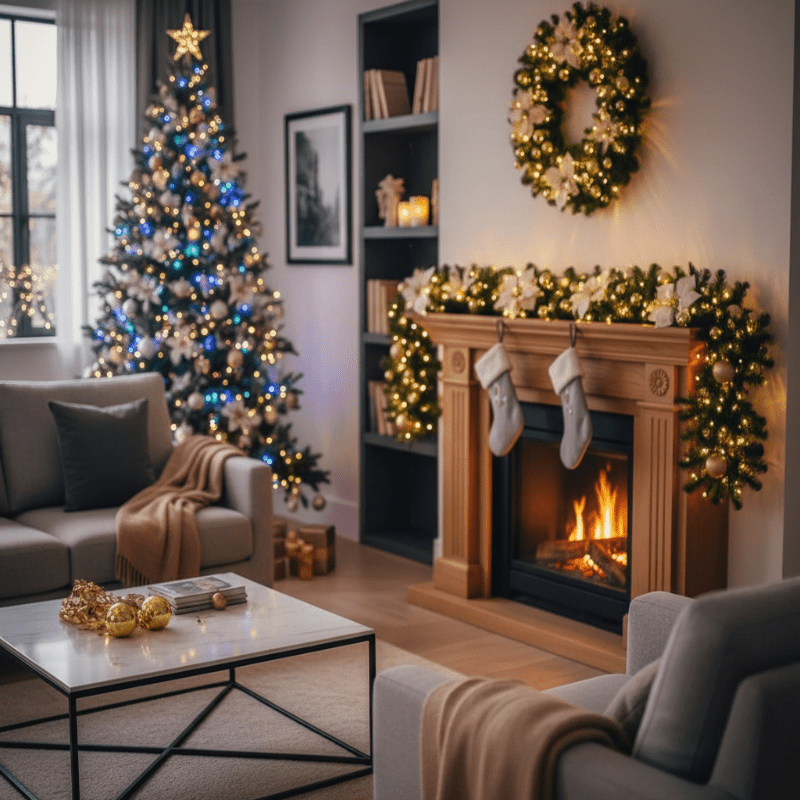 Illuminated Rattan Christmas Garland