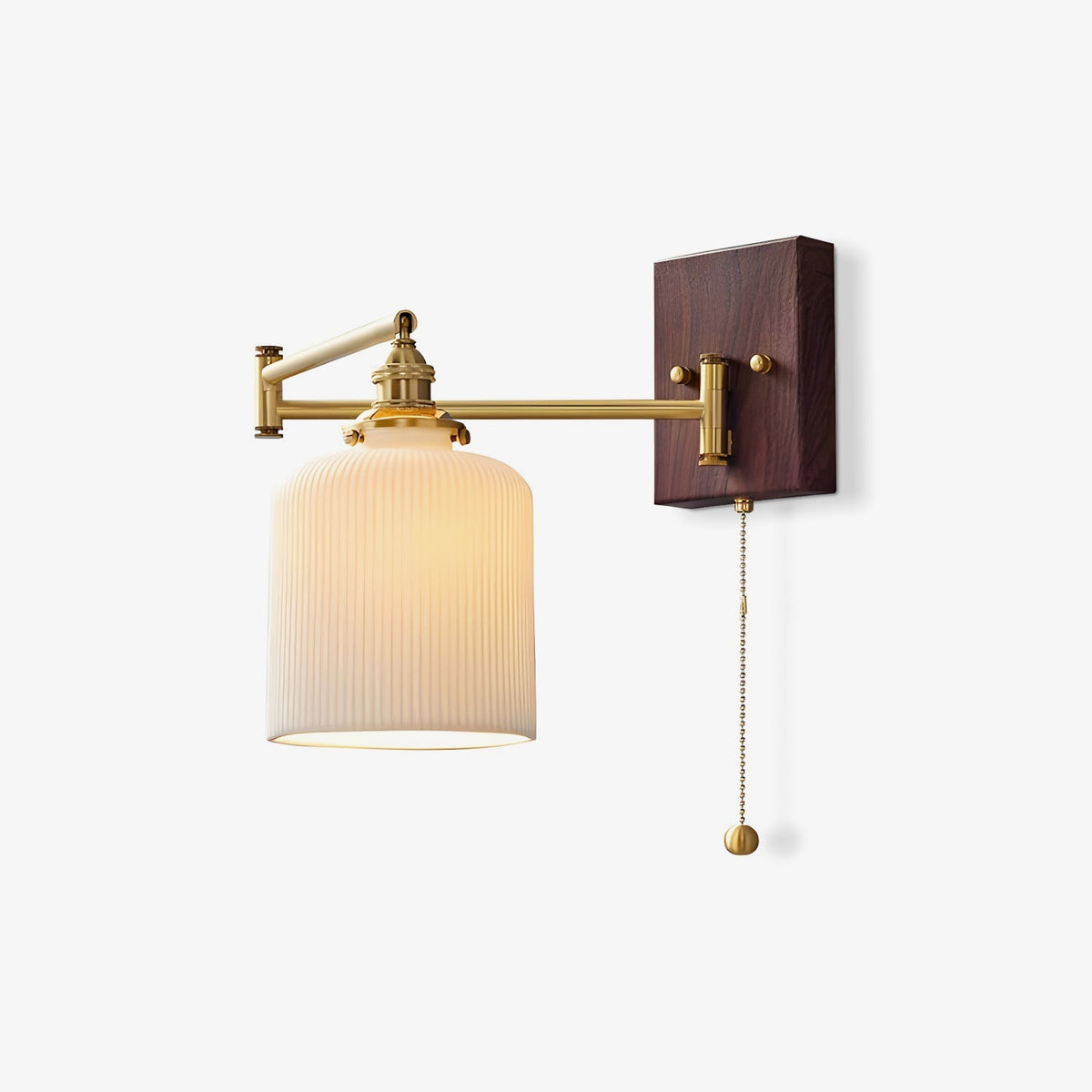 Geometric Ceramic Wall Light Adjustable Brass Walnut Finish Modern Sconce - Home Decor - Stack & Clear