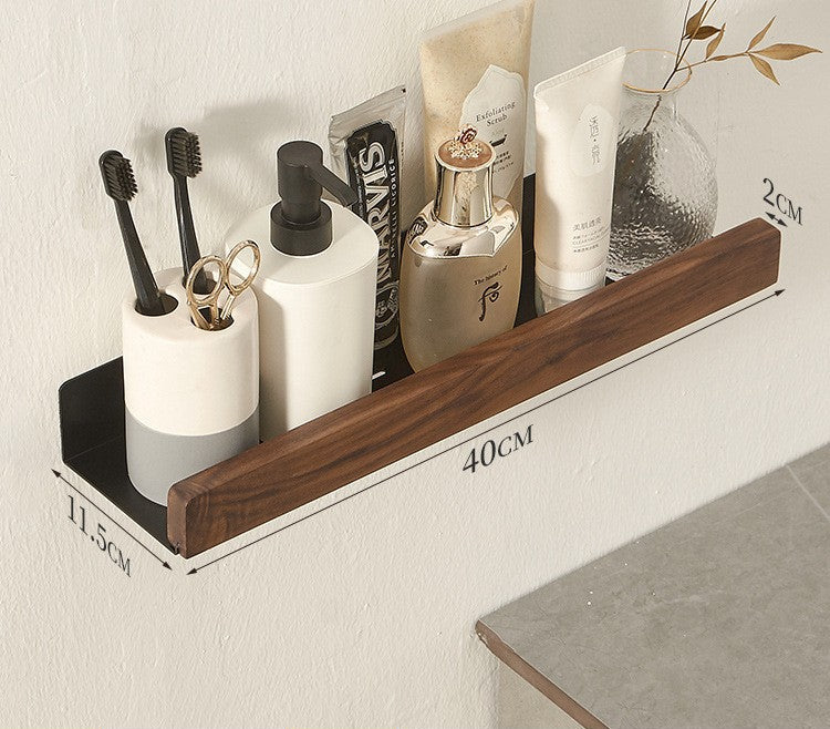 Wall-Mounted Bathroom Shelf with Wood Front