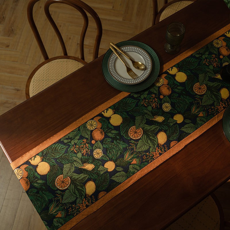 Jacquard Floral Tassel Runner