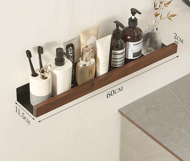 Wall-Mounted Bathroom Shelf with Wood Front