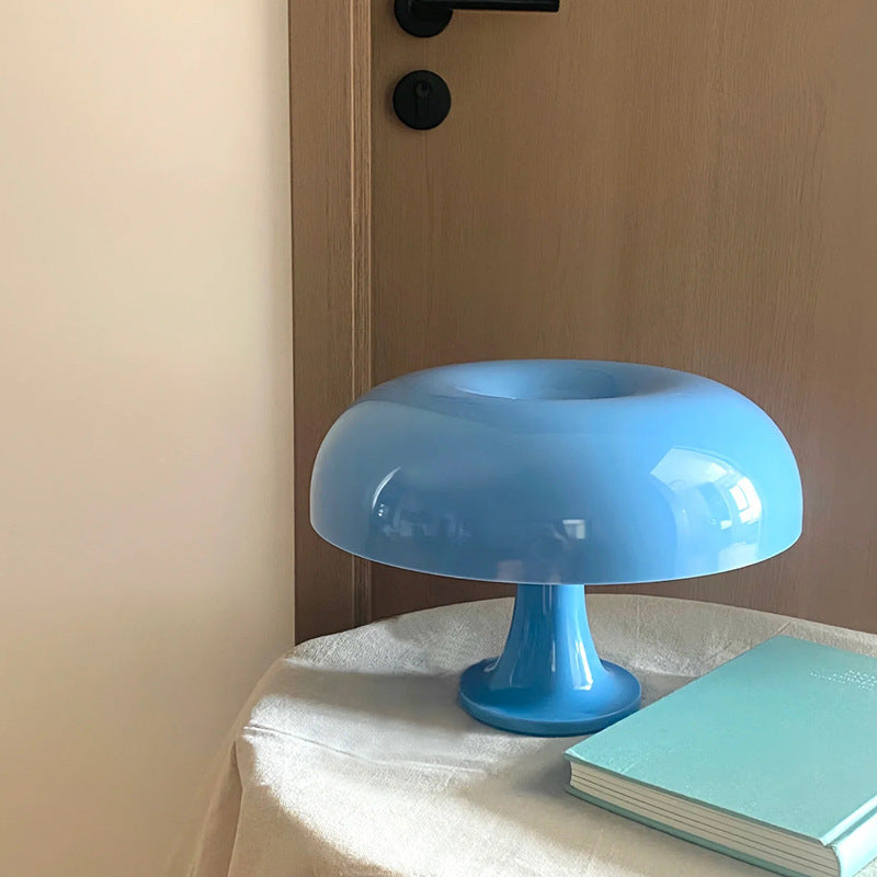 Mushroom Table Lamp with Opal Dome Shade