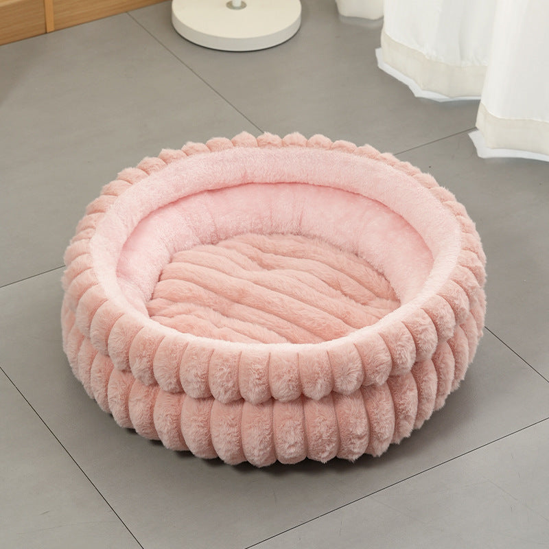 Plush Donut Nest Pet Bed