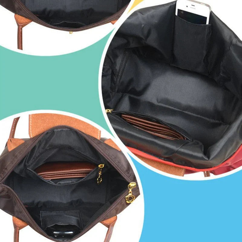 Coffee Tote Bag with Leather Accents