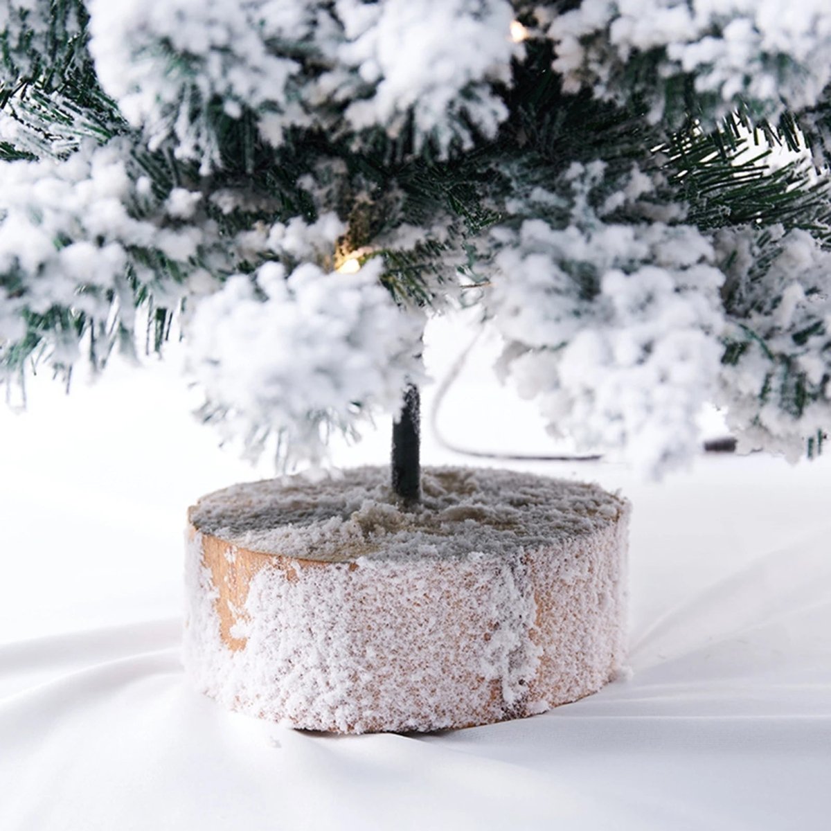 Mini LED Christmas Tree with Frosty Snowy Finish