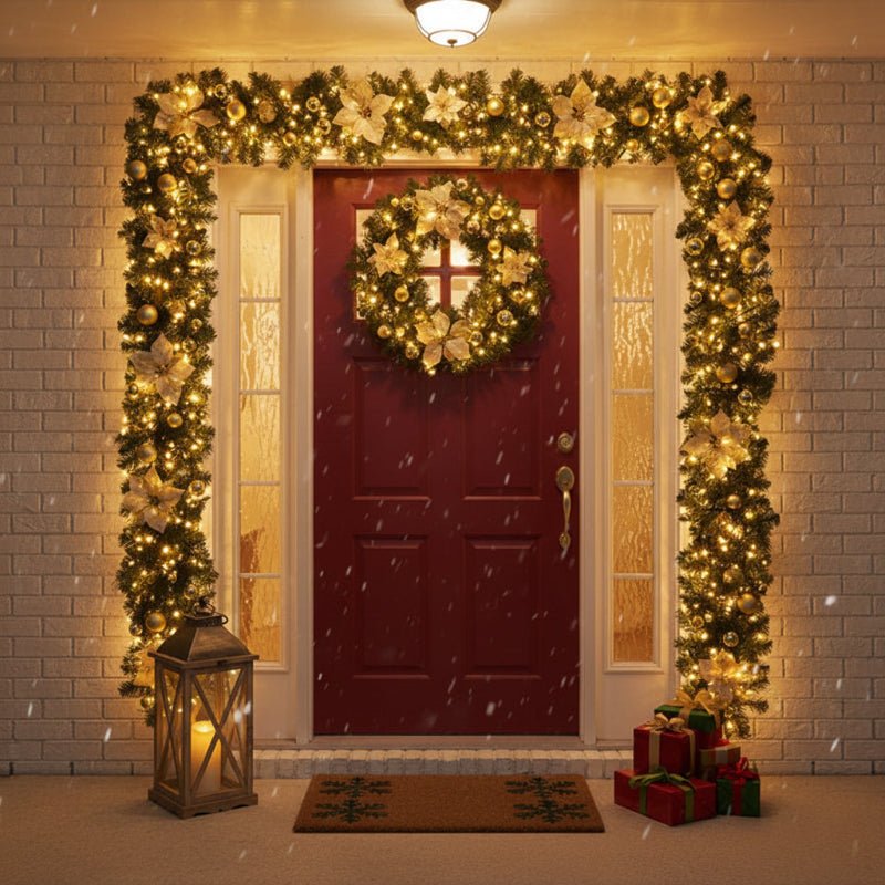 Illuminated Rattan Christmas Garland