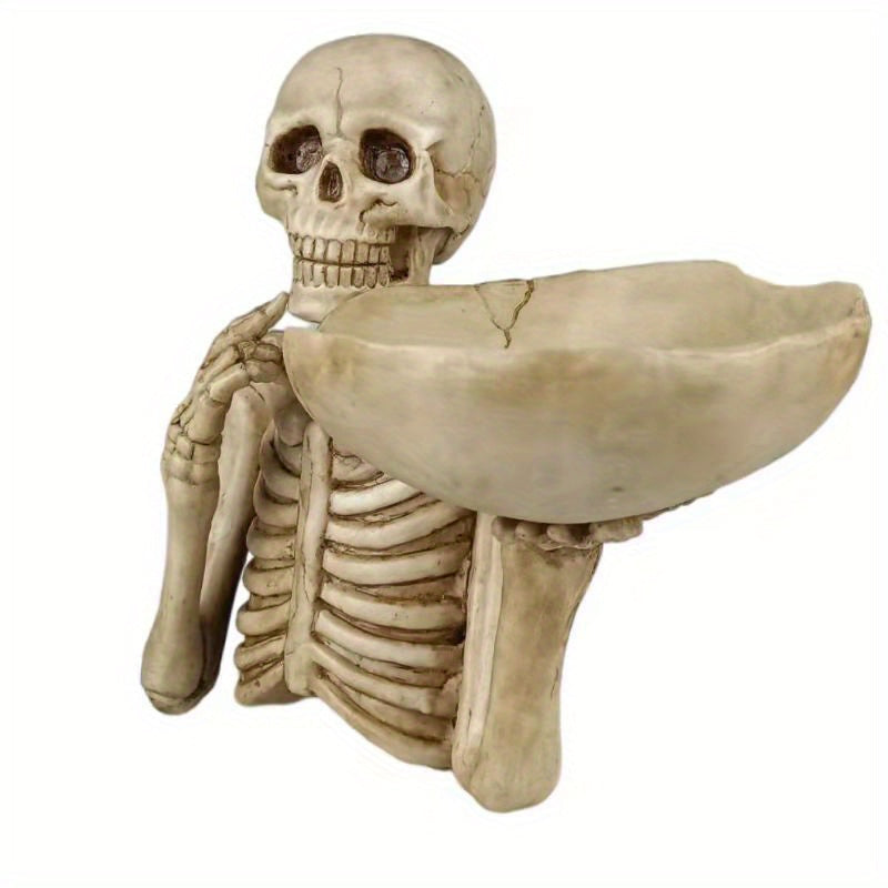 Decorative Tray Resin Skull Design Halloween Tabletop Organizer