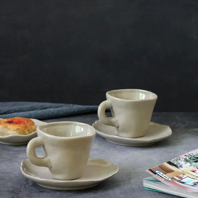 Wabi Harmony Ceramic Cup & Saucer Set