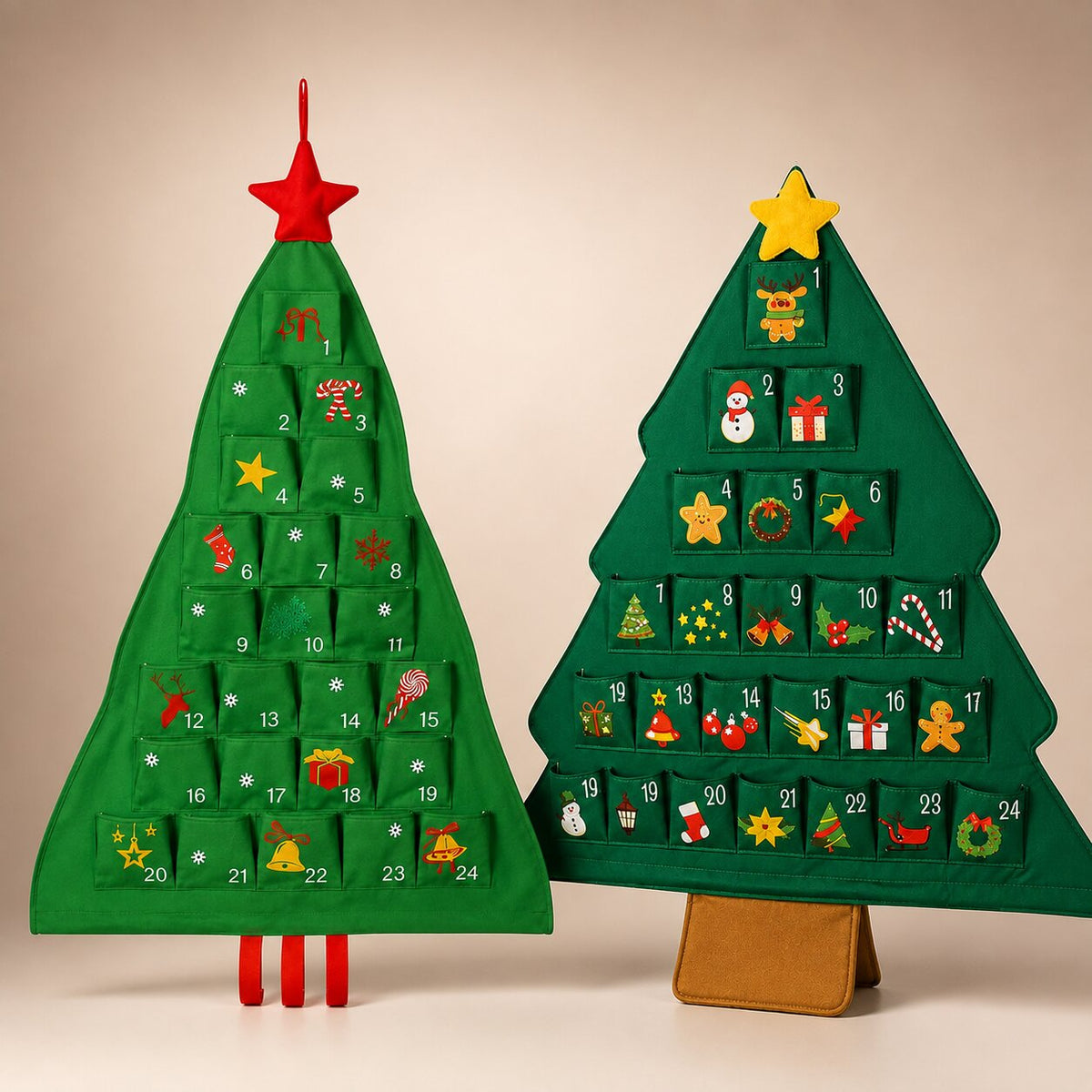 Fillable Christmas Tree Advent Calendar with Star Topper