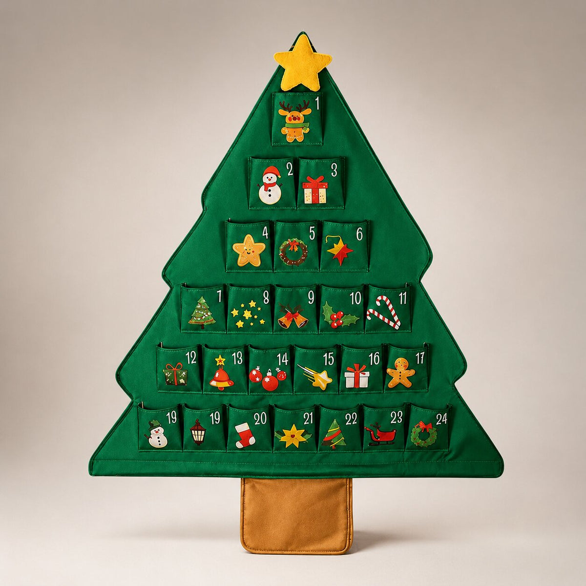 Fillable Christmas Tree Advent Calendar with Star Topper
