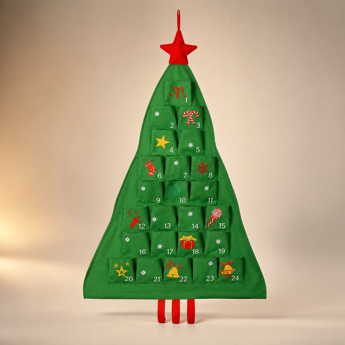 Fillable Christmas Tree Advent Calendar with Star Topper