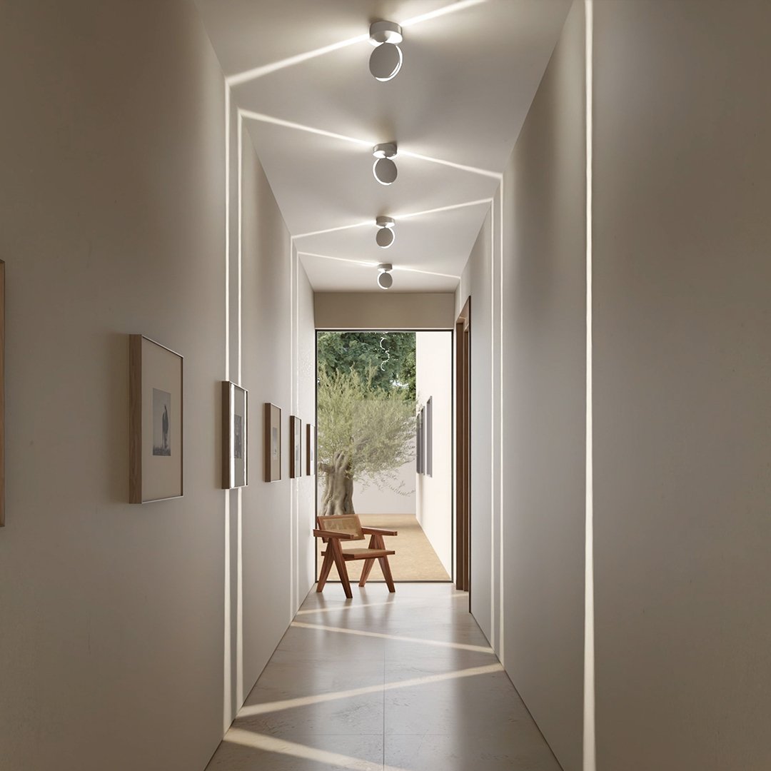 Spectra White Aluminium Ceiling Light