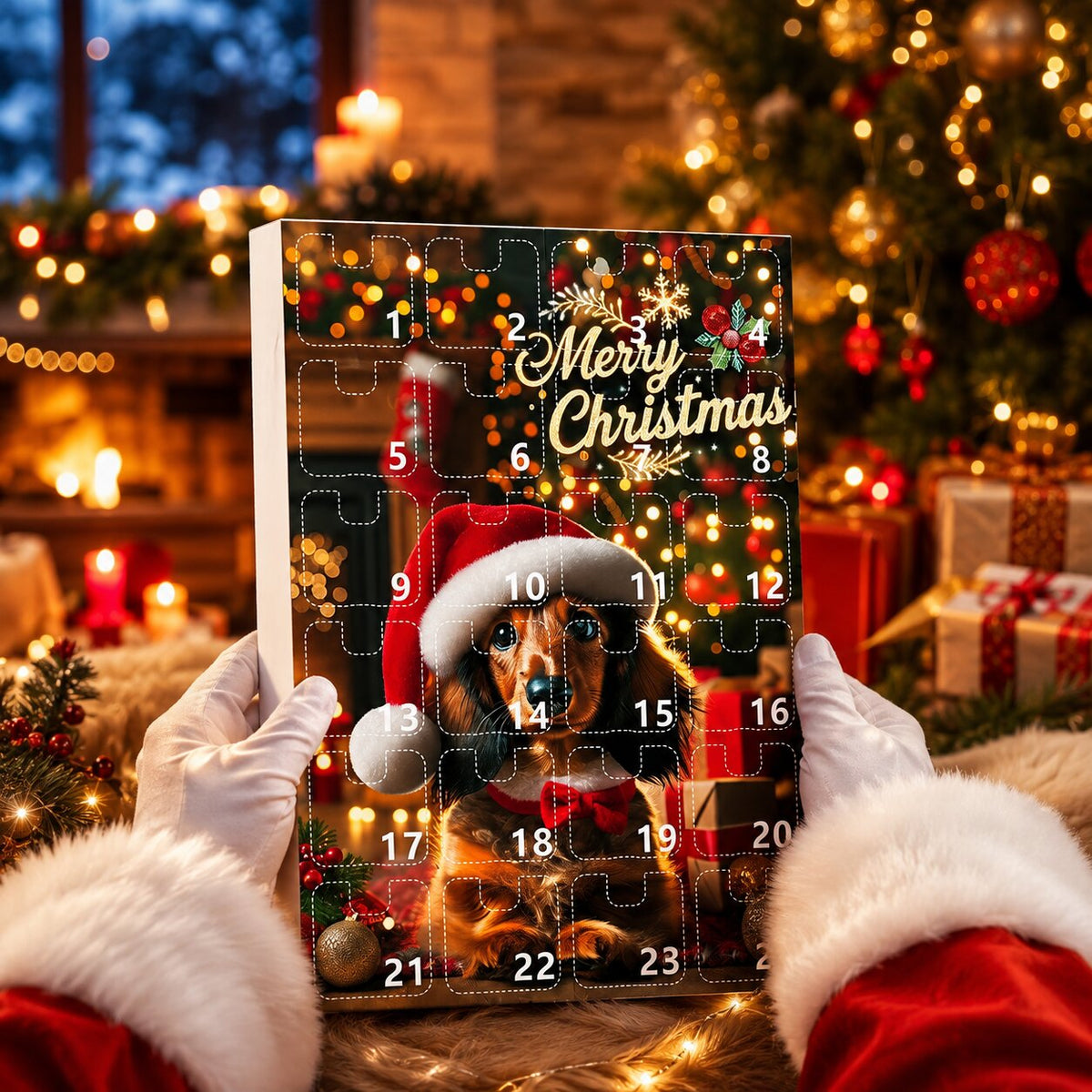 Dachshund Christmas Advent Calendar 2026 with 24 Doors