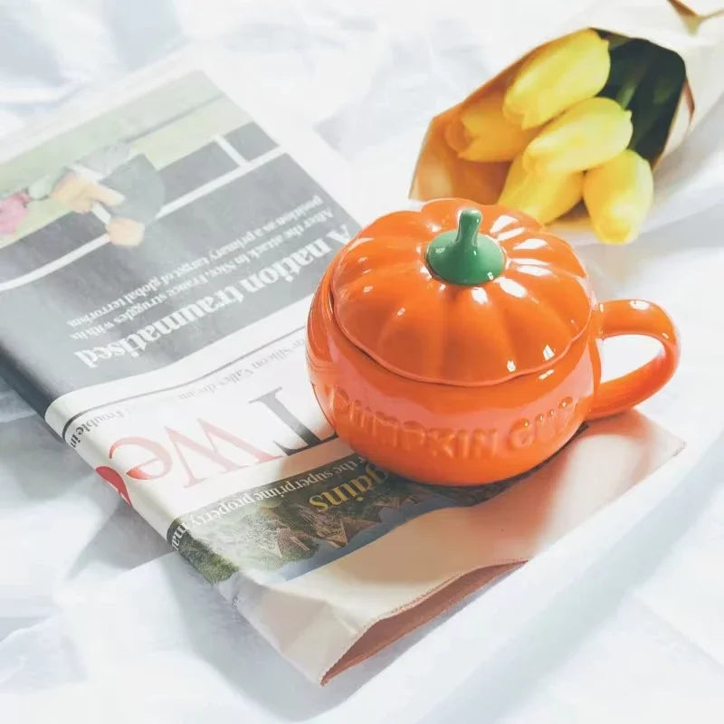 Decorative Bowl Ceramic Pumpkin Lidded Storage Bowl