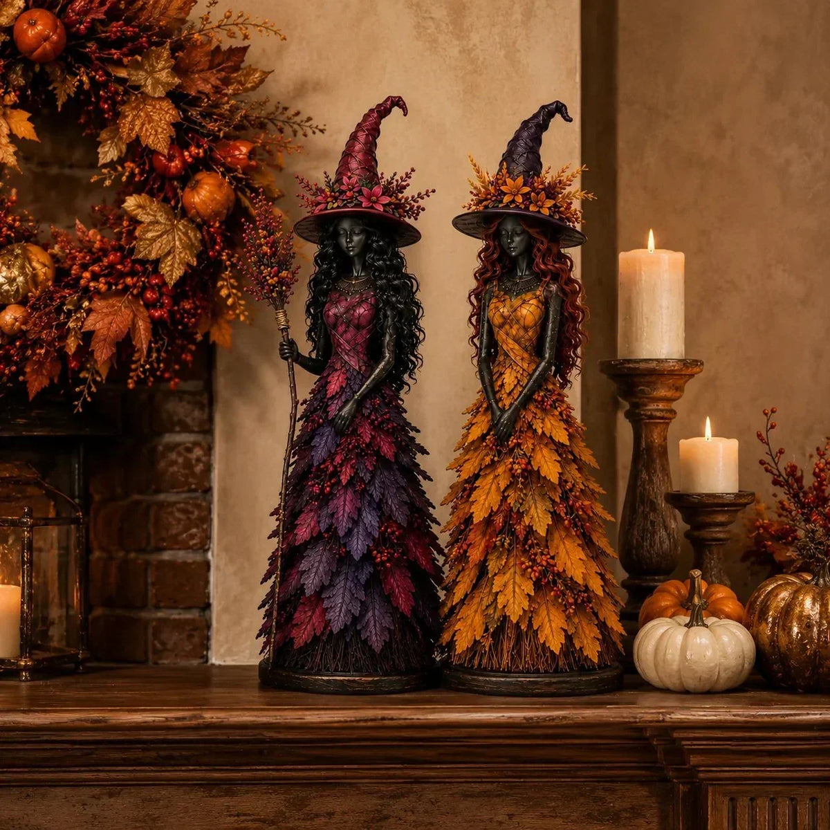 Handmade Autumn Witch Figurine