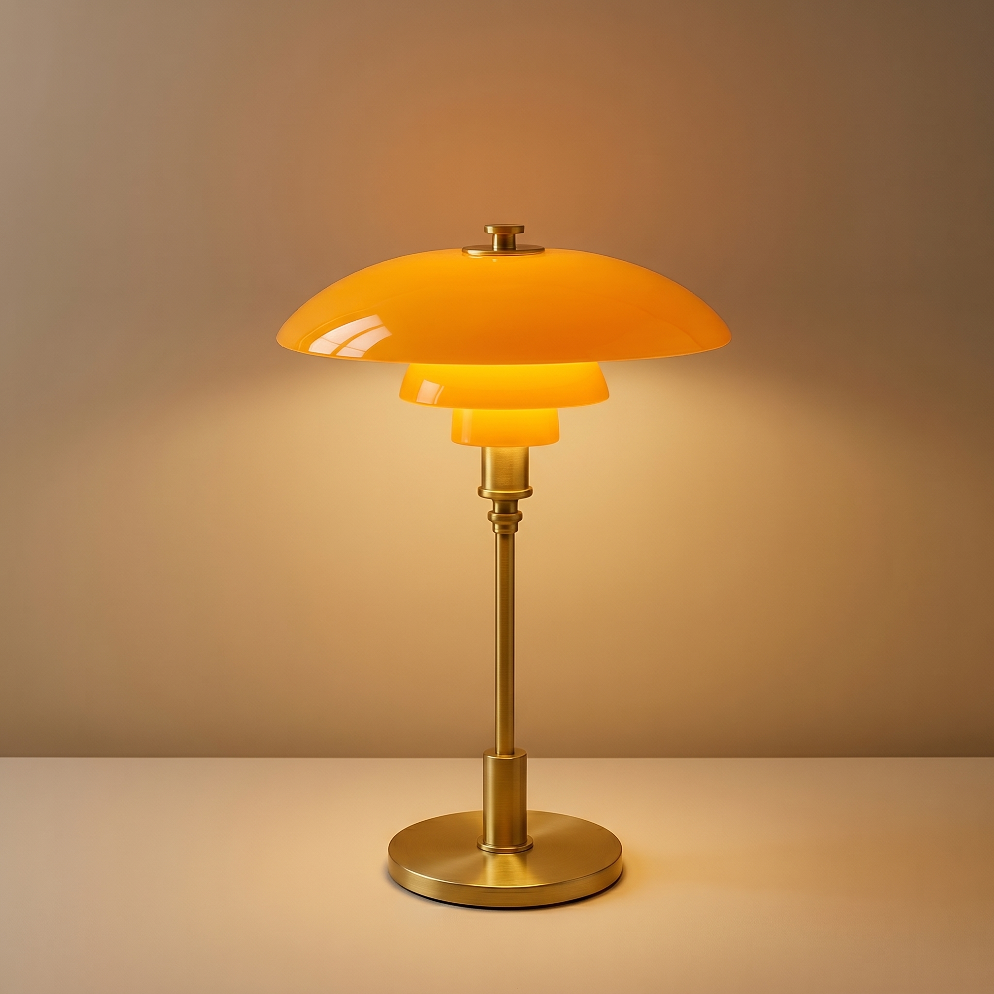 Vintage Danish Glass Shade Table Lamp