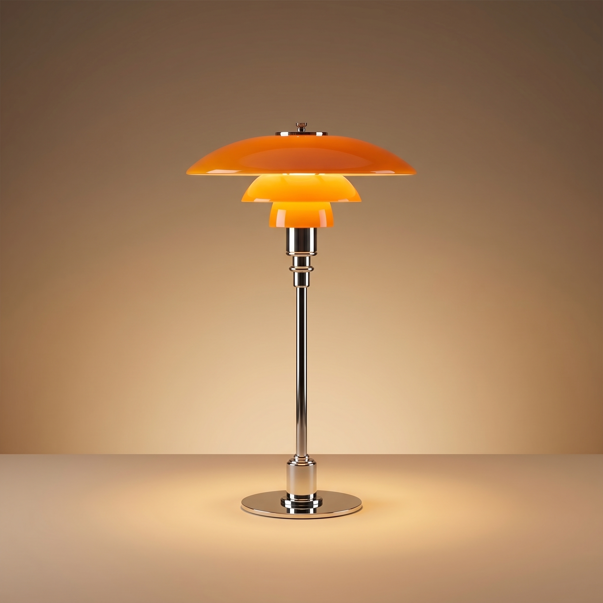 Vintage Danish Glass Shade Table Lamp