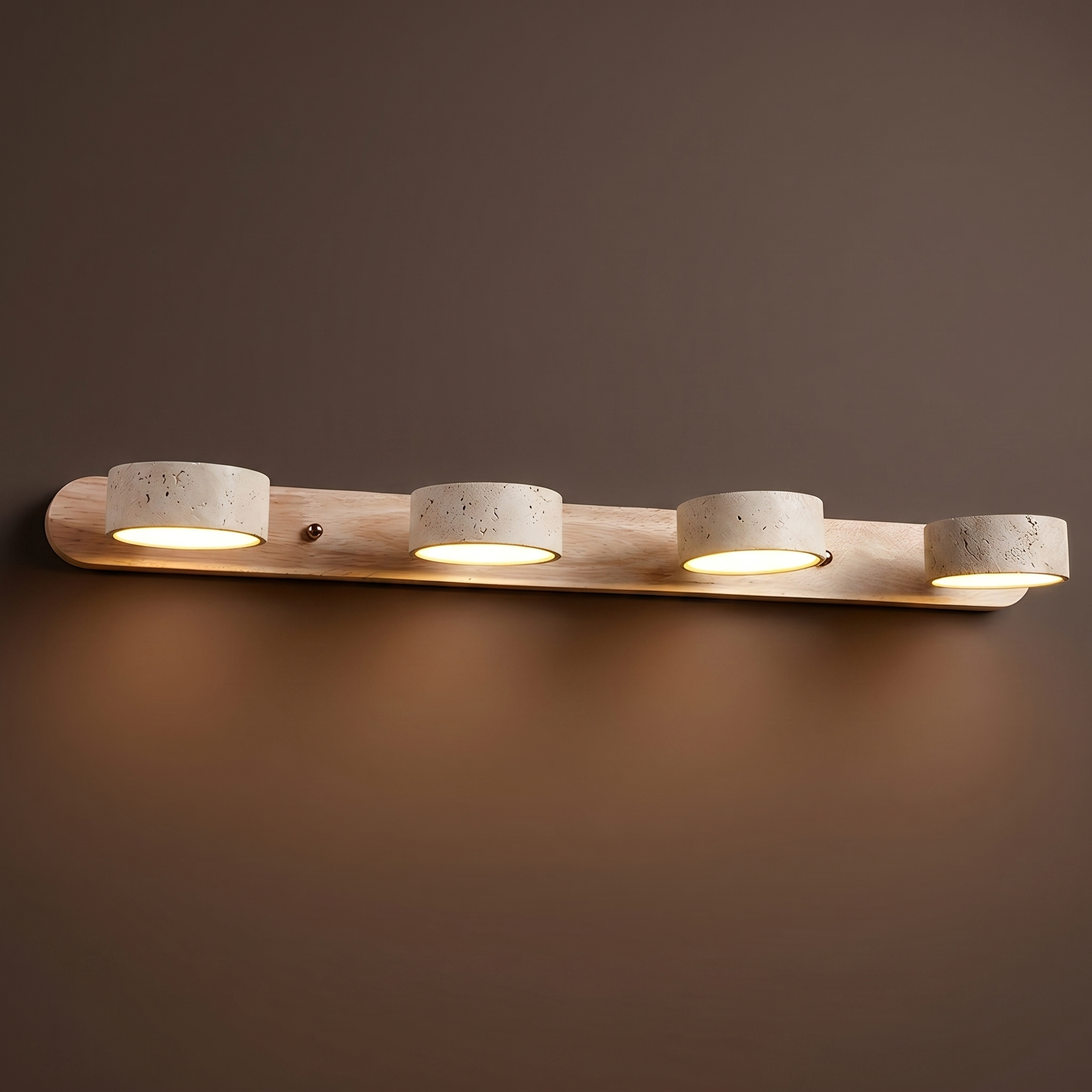 Travertine & Wood Duo Wall Light