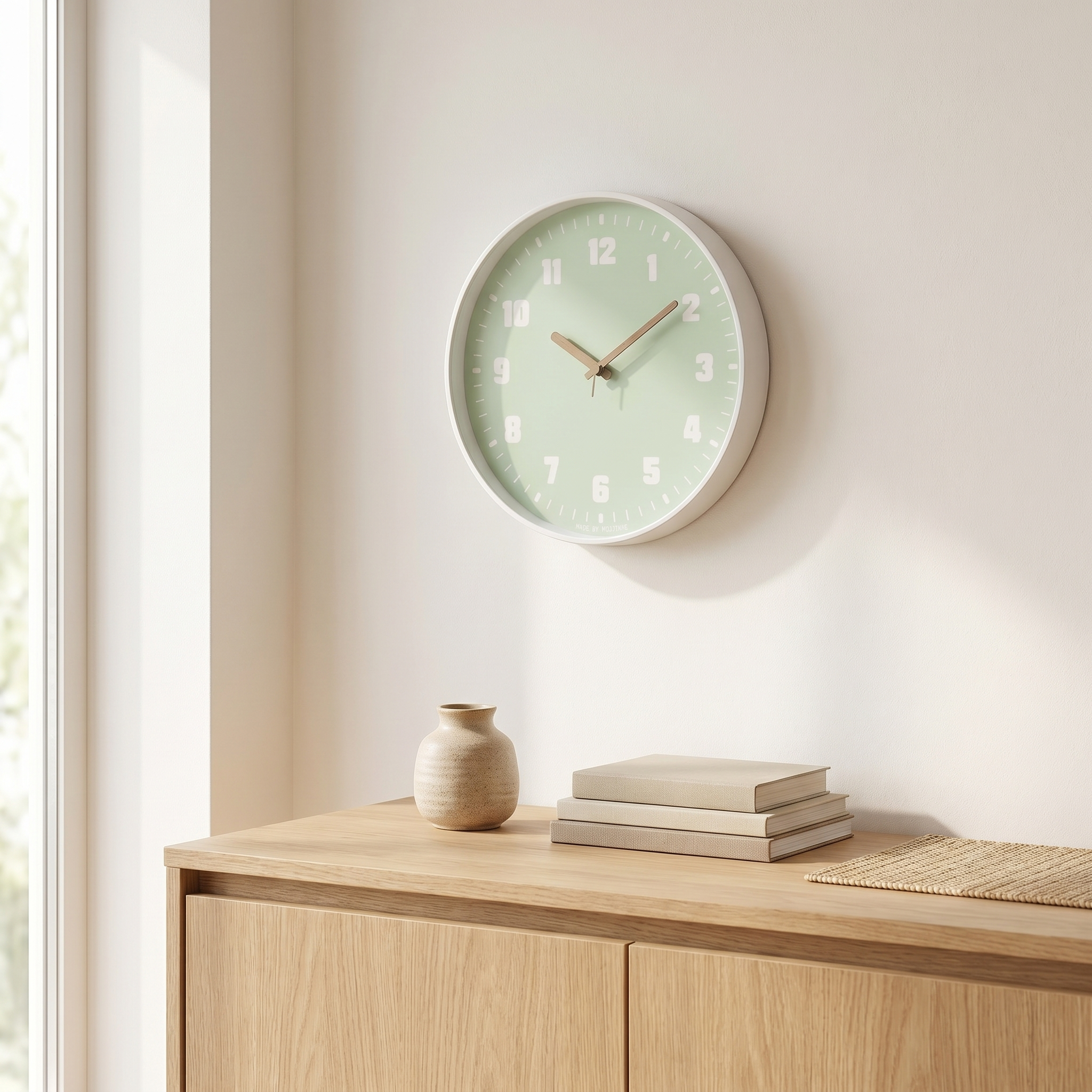 Modern Bamboo Wall Clock Circular Design