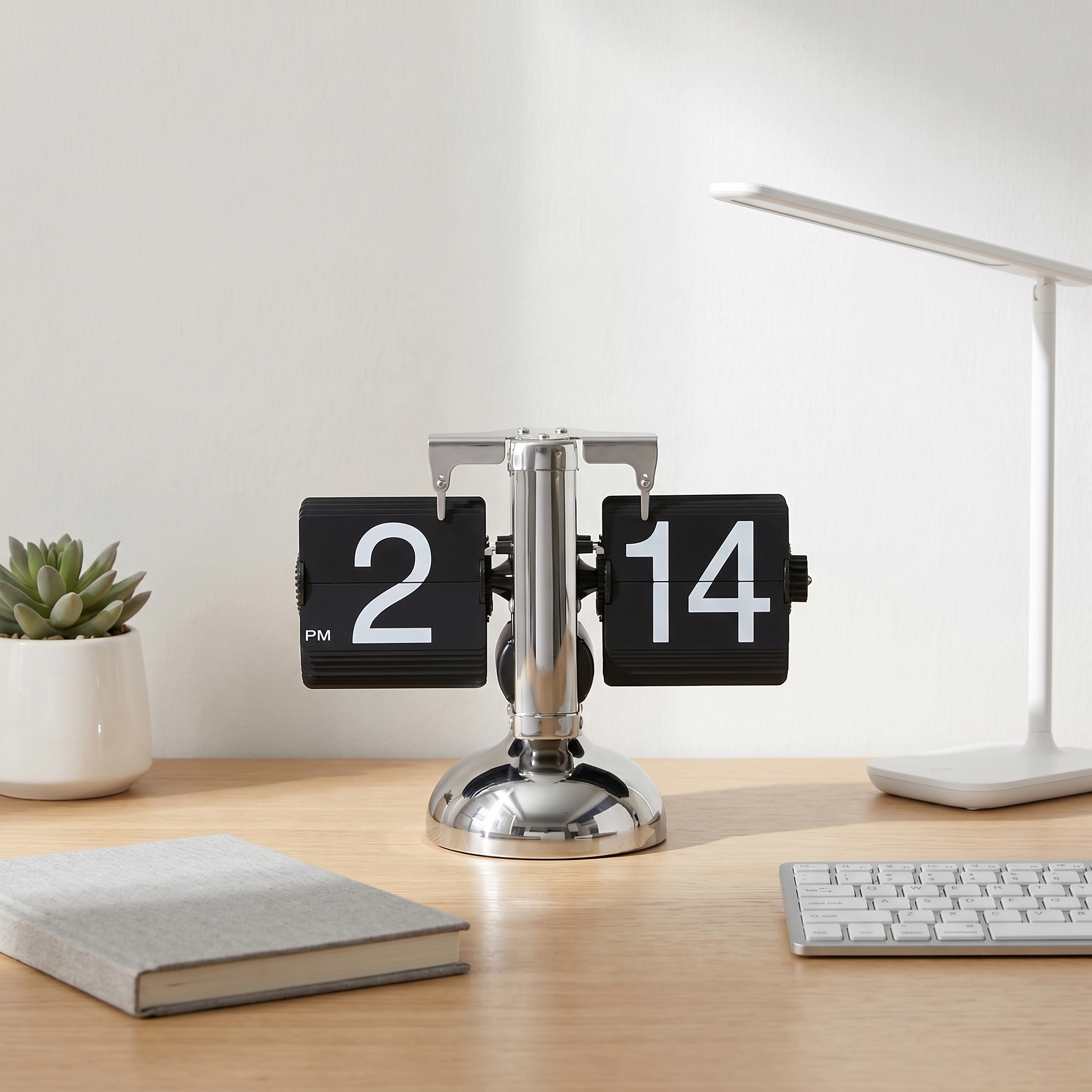 Retro Flip Clock Stainless Steel Modern Design