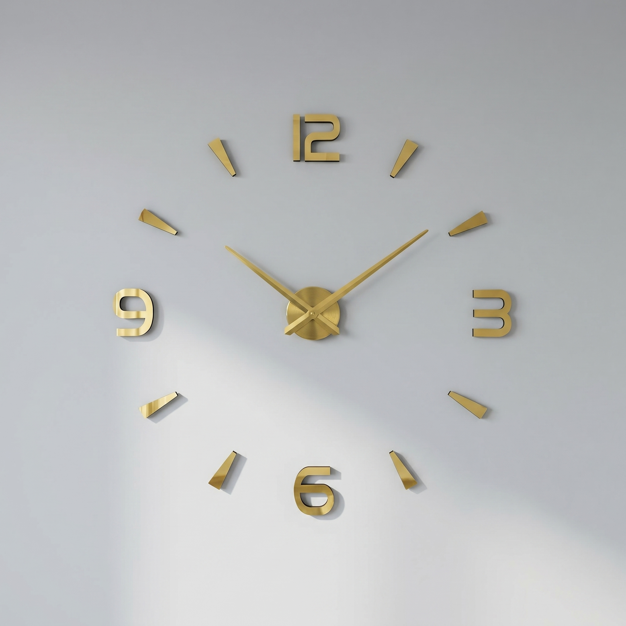 DIY Large Wall Clock Decor with Foam Numbers and Template - 90cm Modern Design
