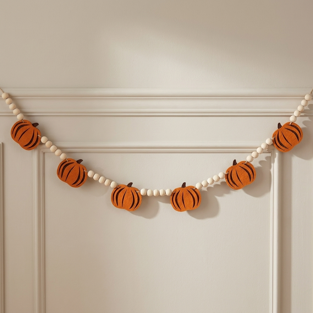 Fall Pumpkin Banner Fabric Autumn Pattern Indoor and Covered Outdoor Decor