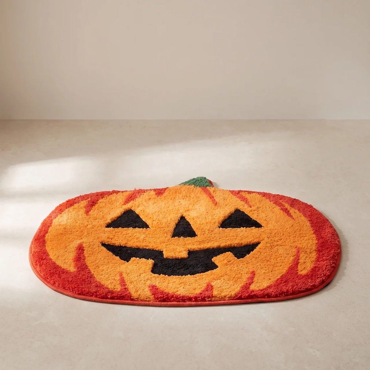 Halloween Pumpkin Rug with Pumpkin Face Non Slip Indoor Floor Mat