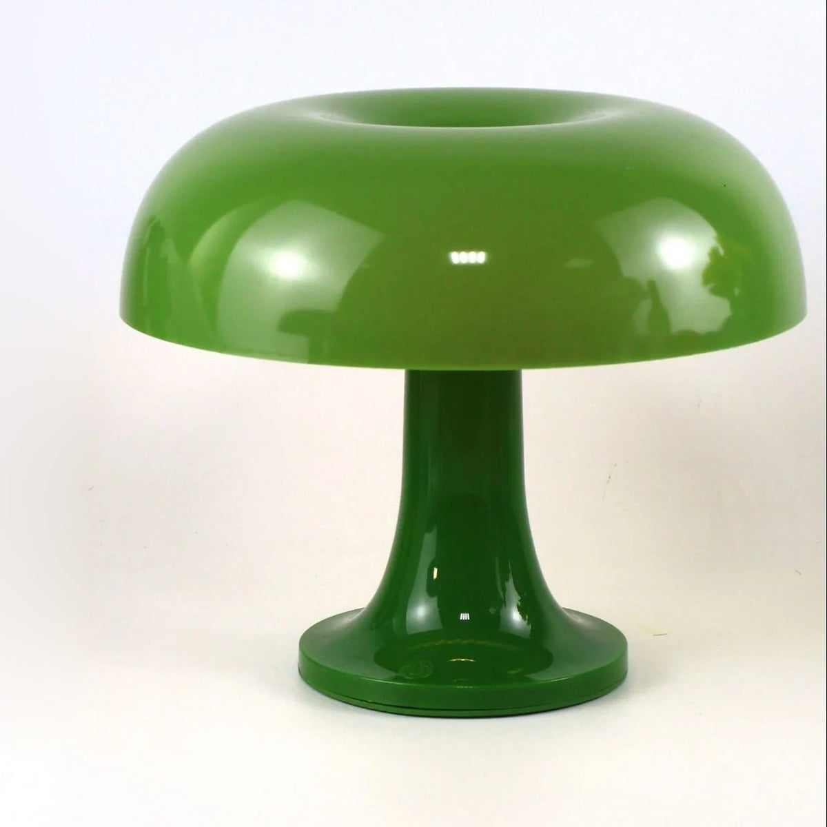 Green mushroom table lamp with opal dome shade