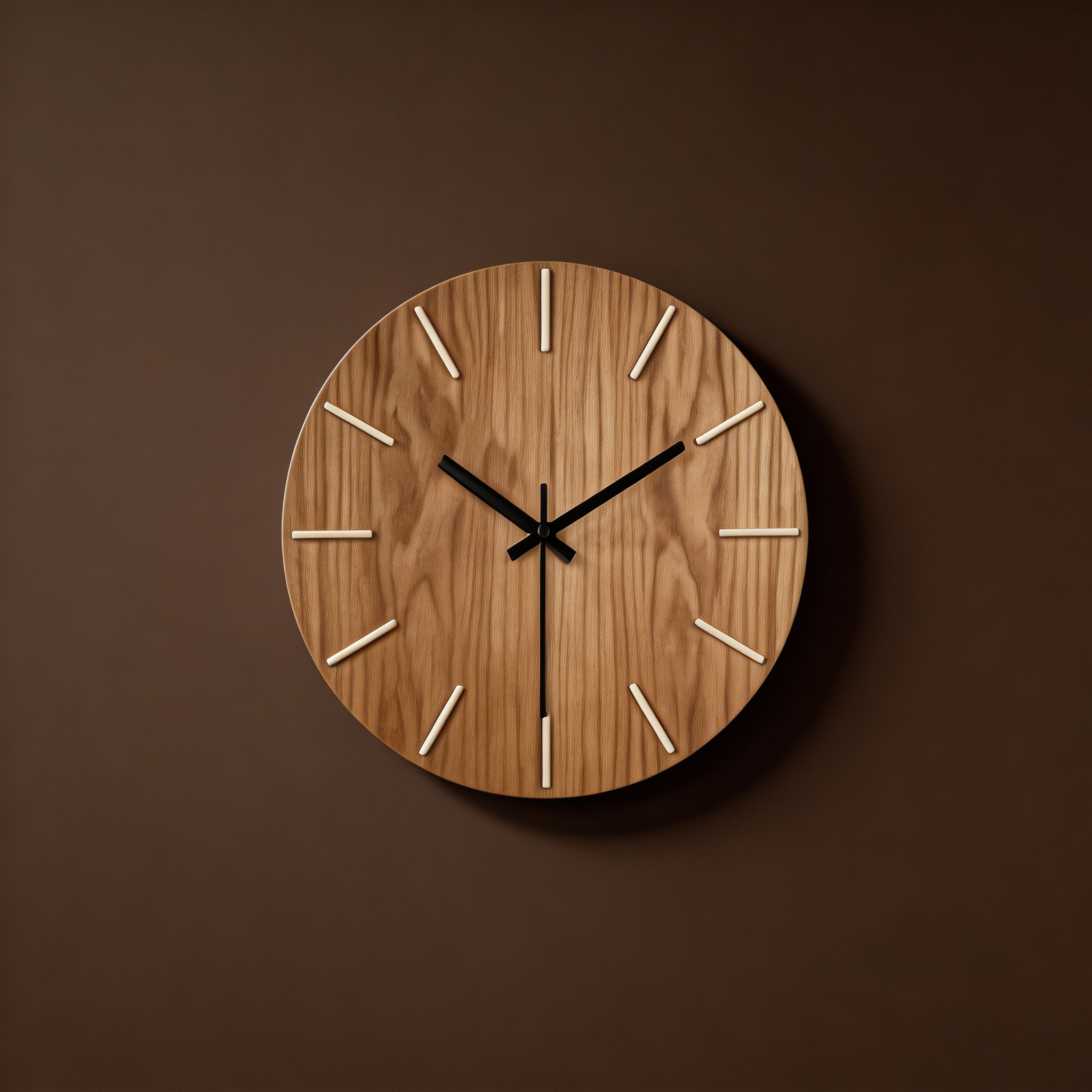 Solid Oak Minimalist Wall Clock