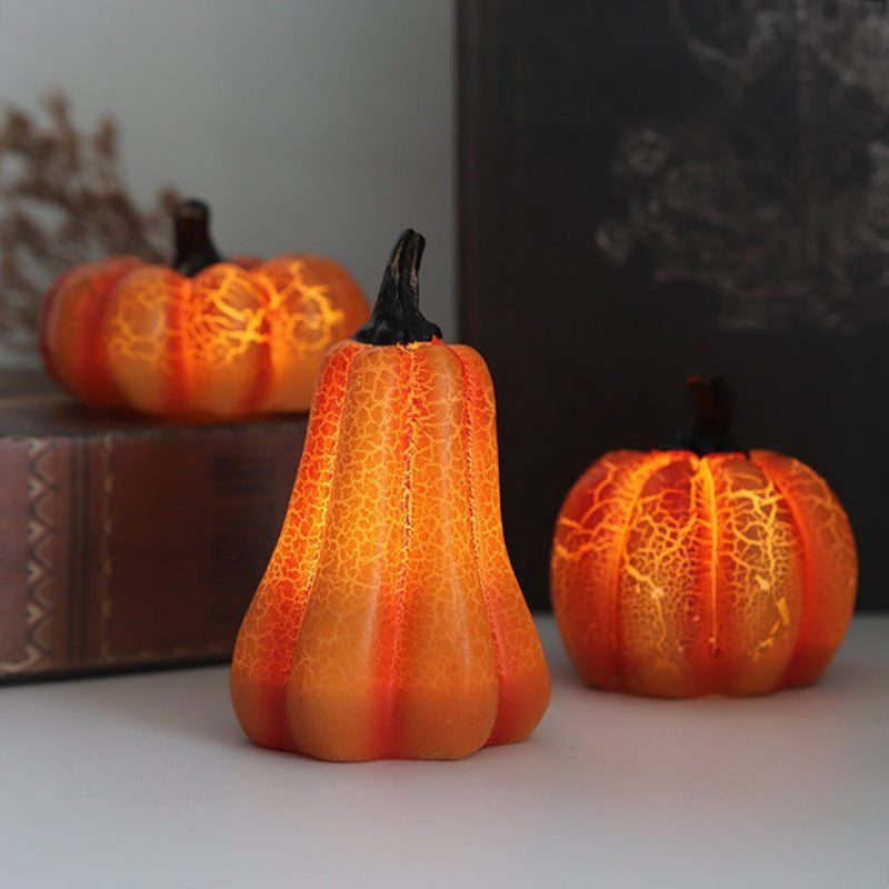 LED Candle Light Pumpkin Decor Resin Halloween Lantern