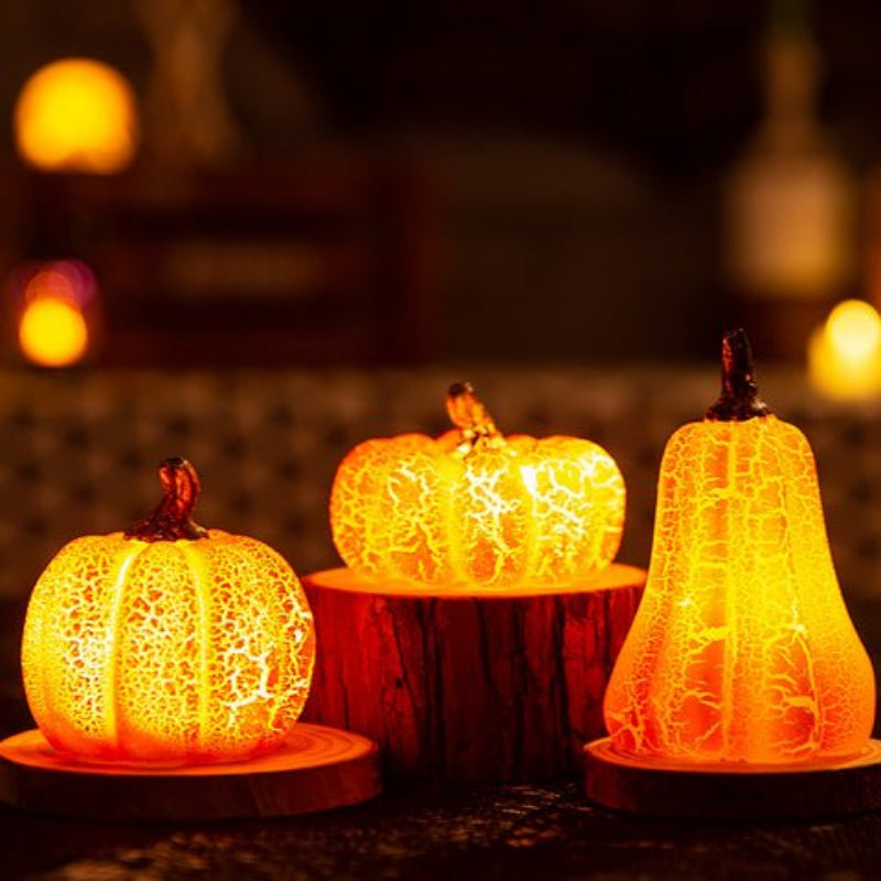 LED Candle Light Pumpkin Decor Resin Halloween Lantern