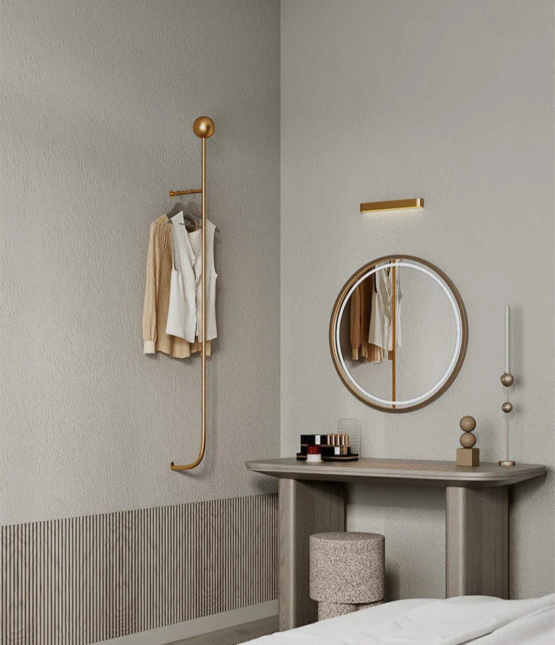 Rack shown in a bedroom