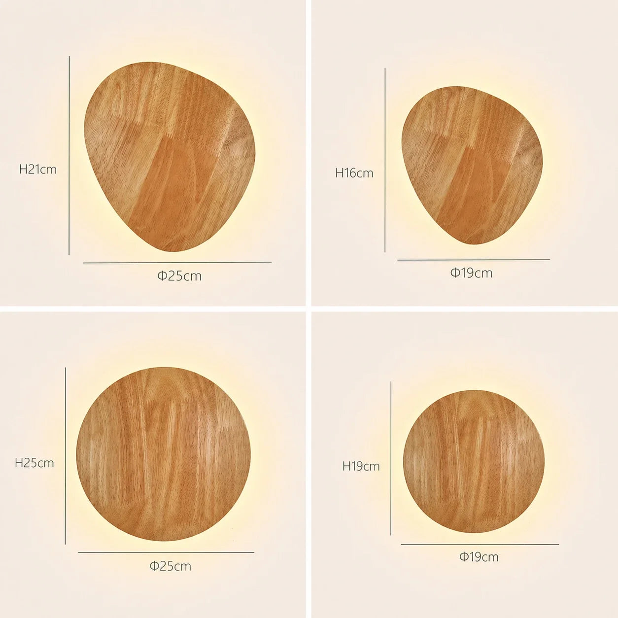 Japandi Wooden Backlit Wall Light