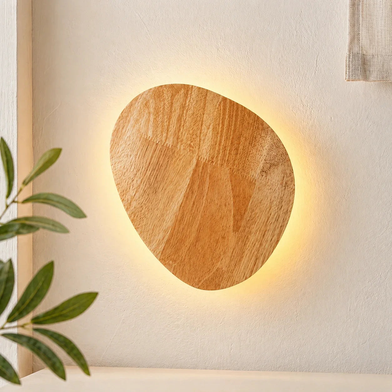 Japandi Wooden Backlit Wall Light